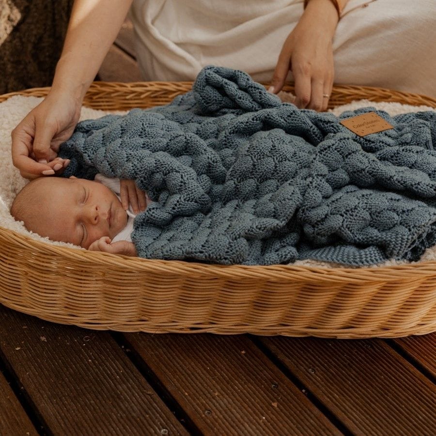 Bamboo Baby Blanket Fema Ocean Blue ColorStories