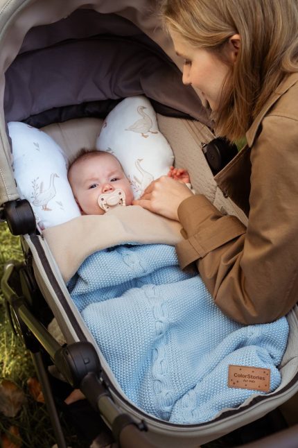 kocyk bawełniany z polarem nico baby blue
