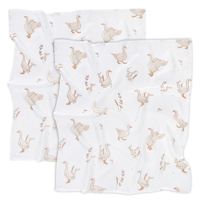 Bamboo Muslin Cloth <b> 50x60 cm 2-Pack </b><em> Happy Goose</em> - Image 1