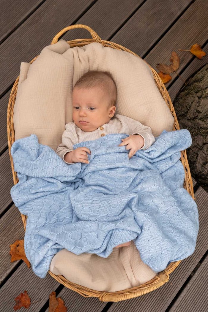 Kocyk bambusowy hana baby blue