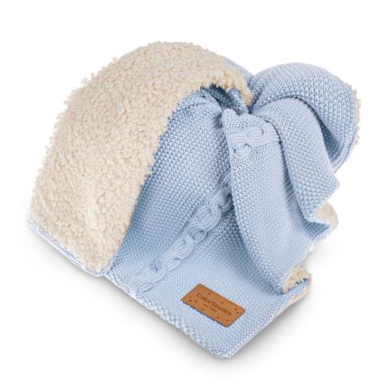 kocyk bawełniany z barankiem bruno baby blue