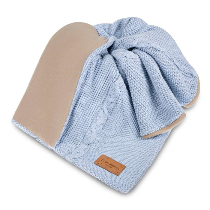 kocyk bawełniany z polarem nico baby blue