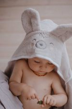 Cotton Hooded Bath Towel <b>Bear 70x125 cm</b> <em> Beige</em> - Image 2