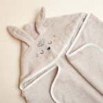 Cotton Hooded Bath Towel <b>Rabbit 85x85 cm</b> <em> Beige</em> - Image 5