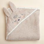 Cotton Hooded Bath Towel <b>Rabbit 85x85 cm</b> <em> Beige</em> - Image 4
