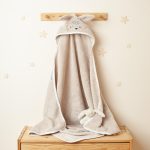 Cotton Hooded Bath Towel <b>Rabbit 85x85 cm</b> <em> Beige</em> - Image 10