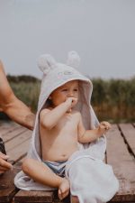 Cotton Hooded Bath Towel <b>Bear 70x125 cm</b> <em> Beige</em> - Image 3