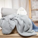 Ciepły Kocyk Bawełniany <b> z polarem </b> <em> Nico Jasny Szary </em> - obrazek 9