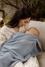 Cotton Baby Blanket <b> Leo </b> <em> Ocean Blue</em> - Image 2