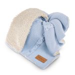 Ciepły Kocyk <b> bawełniany z barankiem</b> <em> Bruno Baby Blue </em>