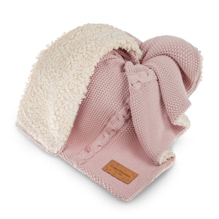 Ciepły Kocyk <b> bawełniany z barankiem</b> <em> Bruno Zamglony Róż </em>
