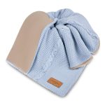 Ciepły Kocyk Bawełniany <b> z polarem </b> <em> Nico Baby Blue </em>