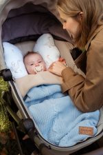 Ciepły Kocyk Bawełniany <b> z polarem </b> <em> Nico Baby Blue </em> - obrazek 2