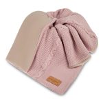 Ciepły Kocyk Bawełniany <b> z polarem </b> <em> Nico Zamglony Róż </em>