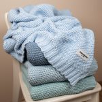 Kocyk Bawełniany <b> Leo </b> <em> Baby blue</em> - obrazek 5