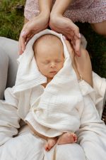 Pieluszki muślinowe <b> 2 szt. 50x60 cm </b><em> różowy i kremowy </em> - obrazek 7