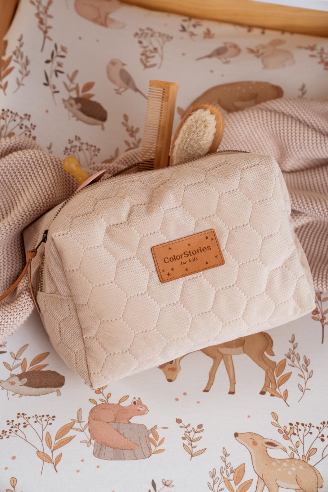 Kosmetyczka M 23x18 cm <em> Velvet Ciepły Beż </em> - obrazek 3