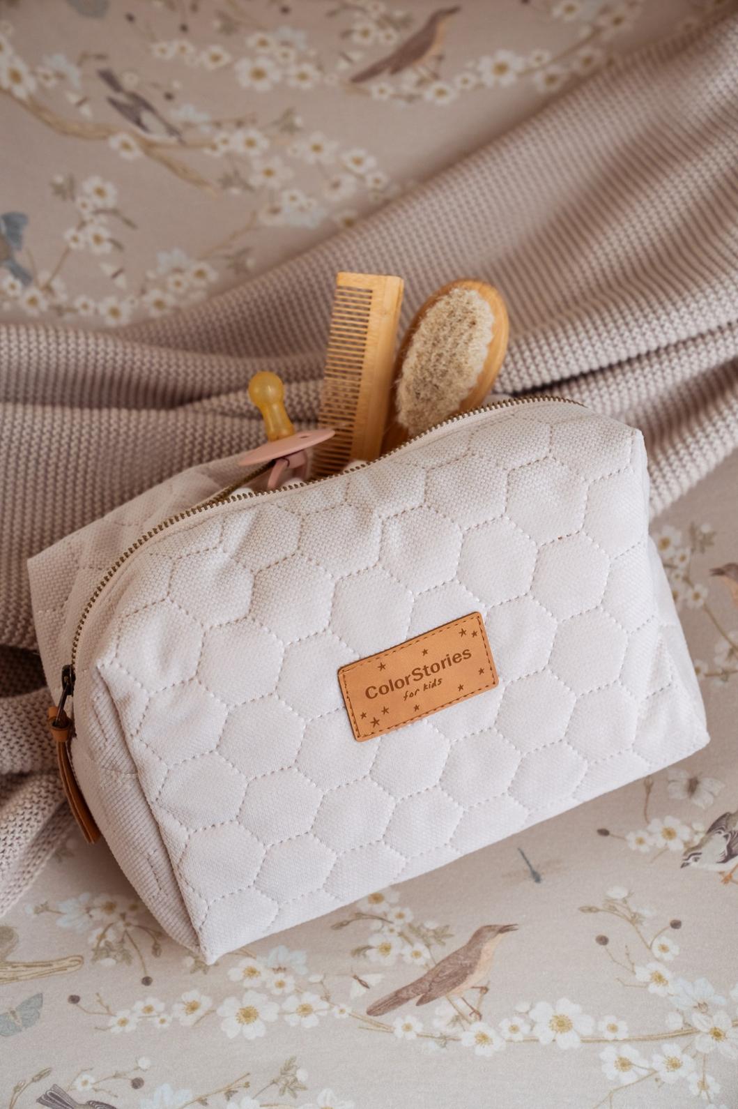 Kosmetyczka M 23x18 cm <em> Velvet Beżowy </em> - obrazek 3