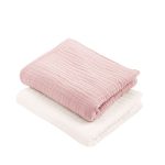 Pieluszki muślinowe <b> 2 szt. 50x60 cm </b><em> różowy i kremowy </em>