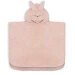 Ponczo kąpielowe dla dzieci 2-4 lata <b> Królik </b> <em> Pudrowy Róż </em>