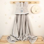Cotton Hooded Bath Towel <b>Bear 70x125 cm</b> <em> Beige</em> - Image 4