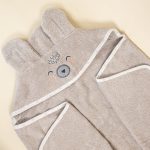 Cotton Hooded Bath Towel <b>Bear 70x125 cm</b> <em> Beige</em> - Image 5