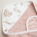 Cotton Hooded Bath Towel <b> Forest Friends 85x85 cm</b> <em> Rose </em> - Image 3