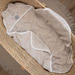 Cotton Hooded Bath Towel <b>Bear 85x85 cm</b> <em> Beige</em> - Image 2