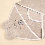 Cotton Hooded Bath Towel <b>Bear 85x85 cm</b> <em> Beige</em> - Image 4
