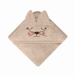 Cotton Hooded Bath Towel <b> Cat 85x85 cm</b> <em> Cappuccino </em> - Image 16