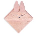 Cotton Hooded Bath Towel <b>Rabbit 85x85 cm</b> <em> Pale Rose</em>