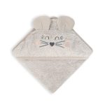 Cotton Hooded Bath Towel <b> Mouse 70x125 cm</b> <em> Beige </em>