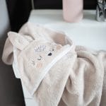 Cotton Hooded Bath Towel <b>Rabbit 85x85 cm</b> <em> Beige</em> - Image 7