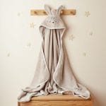 Cotton Hooded Bath Towel <b>Rabbit 85x85 cm</b> <em> Beige</em> - Image 9