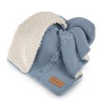 Ciepły Kocyk <b> bawełniany z barankiem</b> <em> Bruno Ocean Blue </em>