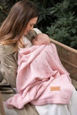 Merino Wool  <b> Baby Blanket </b> <em> Meri Pink </em> - Image 3
