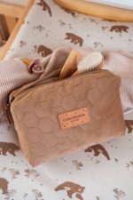 Zestaw <b> Torba do wózka M  + Kosmetyczka M 23×18 cm </b> <em> Velvet Jasny Brąz </em> - obrazek 4