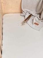 Cotton Baby Crib <b>Fitted Sheet 90x60 cm</b><em>Beige</em> - Image 2
