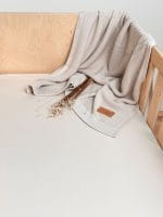 Cotton Baby Crib <b>Fitted Sheet 90x60 cm</b><em>Beige</em> - Image 4