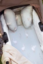 Cotton Pram Fitted Sheet 84x45 cm<em> 2-pack Beige & Happy Goose Olive </em> - Image 2
