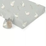 Cotton Changing Mat Fitted Sheet <em> Happy Goose Olive </em>