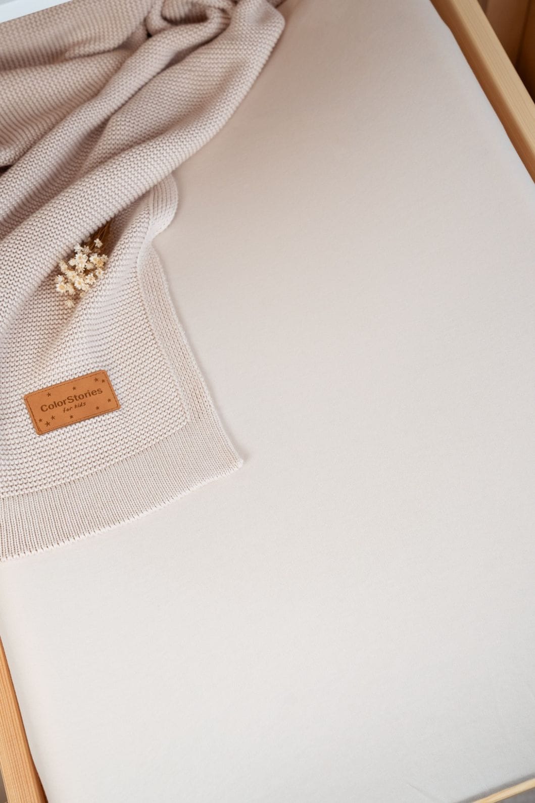 Cotton Changing Mat Fitted Sheet <em> Beige </em> - Image 4