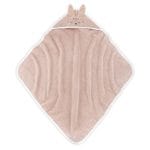 Cotton Hooded Bath Towel <b>Rabbit 85x85 cm</b> <em> Pale Rose</em>