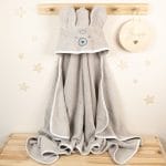 Cotton Hooded Bath Towel <b>Bear 70x125 cm</b> <em> Beige</em> - Image 4