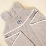 Cotton Hooded Bath Towel <b>Bear 70x125 cm</b> <em> Beige</em> - Image 5