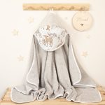 Cotton Hooded Bath Towel <b>Rabbit 85x85 cm</b> <em> Beige</em> - Image 2