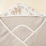 Cotton Hooded Bath Towel <b>Rabbit 85x85 cm</b> <em> Beige</em> - Image 4