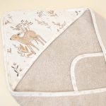 Cotton Hooded Bath Towel <b>Rabbit 85x85 cm</b> <em> Beige</em> - Image 3