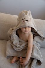 Cotton Hooded Bath Towel <b> Cat 85x85 cm</b> <em> Cappuccino </em> - Image 6