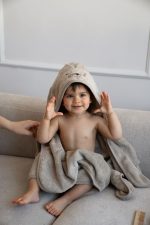 Cotton Hooded Bath Towel <b> Cat 85x85 cm</b> <em> Cappuccino </em> - Image 7
